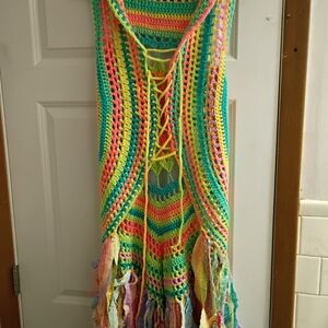 Colorful Crochet Cover-Up Vest
